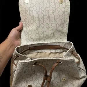 Calvin Klein | Bags | Calvin Klein Cream And Brown Monogram  display picture 2